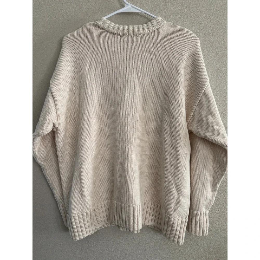 Gap Sweater Small White Cotton Preppy Fisherman Chunky Thick Coastal